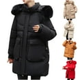 thumbnail image 5 of Lovskoo 2024 Womens Winter Coats Quilted Jacket Long Sleeve Overcomes Hooded Cotton Padded Coat Outerwear Red, 5 of 5