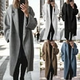 thumbnail image 5 of Womens New Autumn Winter Woolen Coat Fashion Versatile Long Trench Coat Grey XXXL YIWEI, 5 of 6