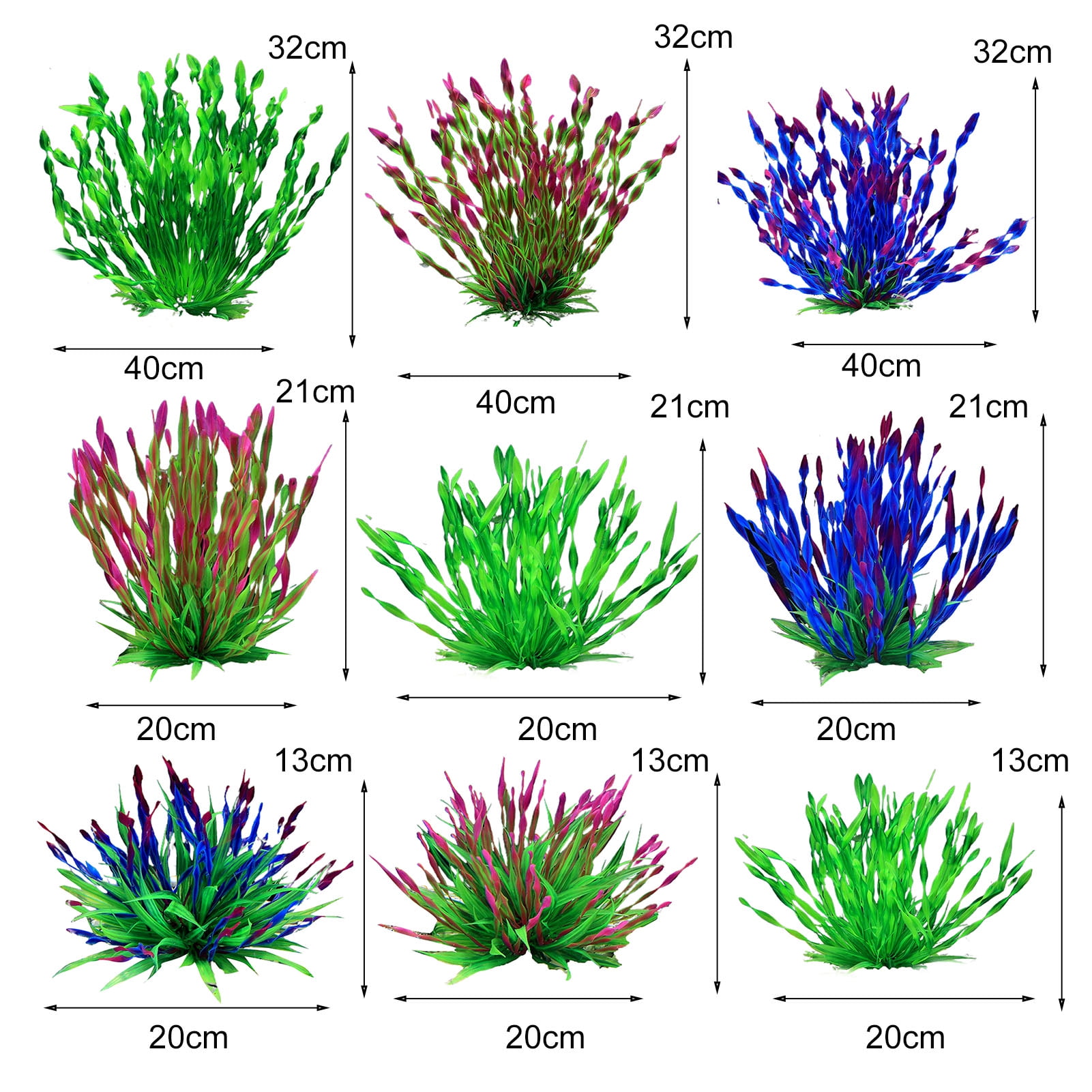 Walbest Artificial Aquariums Plants Plastic Fish Tank Plants for Aquarium Decorations