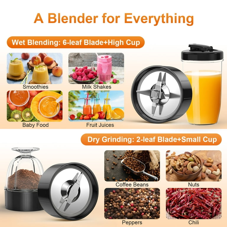 900W KOIOS Smoothie Blender, Personal Blender for Shakes and