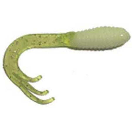 Chartreuse Shiner - BIG BITE BAITS, INC. Big Bite Triple Tip Grub 2' 10ct White/Chartreuse Shiner TTG212