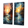 thumbnail image 3 of Designart "Sapphire Serenity Peach River wall decor II" Lake Wall Art Set Of 2 - Peach Landscapes Gallery Wall Set For Home Decor, 3 of 7