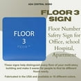 thumbnail image 6 of ADA CENTRAL SIGNS - 6" X6" Floor 3 Sign - ADA Compliant Tactile Graphics Grade 2 Braille Text Acrylic Wall Signs - Directional Assistance, Floor Number Safety for Office, school Hospital, Apartment, 6 of 7