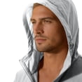 thumbnail image 6 of GUZOM Mens Lightweight Packable Windbreaker UPF 50+ Sun Protection Hooded Jacket Quick Dry Water Resistant Nylon Spandex for Hiking Travel Gray,Size 2XL, 6 of 9