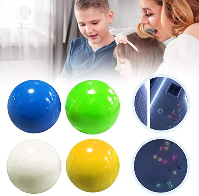Fluorescent Decompression Toy Safe Sticky Target Ball 45mm for Wall Ceiling New 