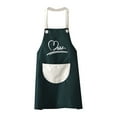 thumbnail image 2 of EUDIDV Aprons for Women With Pockets Apron Kitchen New PVC Household Sleeveless Ant-fouling Work Clothes Men And Women Fashion Cute Wateroof Overalls plus Size Pinafore Apron Pinafore Aprons for Women, 2 of 2