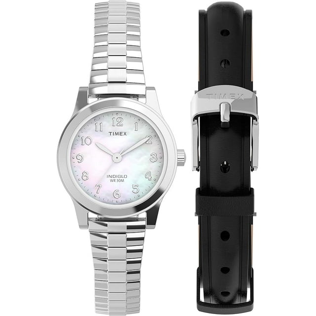Timex Main Street Box Set 25mm Mother Of Pearl Dial Ladies Watch