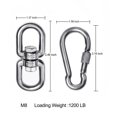 thumbnail image 4 of Gancho giratorio de doble punta con anillo giratorio de acero inoxidable, 4 of 8