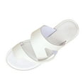 thumbnail image 2 of Flat Sandals For Women 2025 Wide Width,Sandals Women Dressy Summer Flat Comfortable Fashion Beach Slides Casual Dress Women's Sandals 2025 White 9.5, 2 of 7