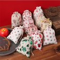 thumbnail image 2 of Bolsa de regalo de arpillera para Navidad, embalaje de joyería, galletas, dulces, bolsas de envoltura con cordón, decoración de fiesta de boda, 10x14cm, 1 unidad, 2 of 4