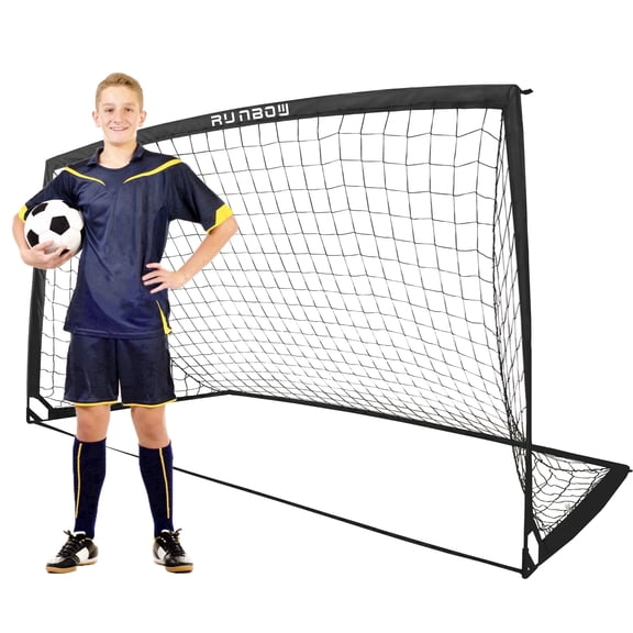 RUNBOW 9x5 ft Portable Kids Soccer Goal for Backyard Goals Adult Junior Soccer Net with Carry Bag