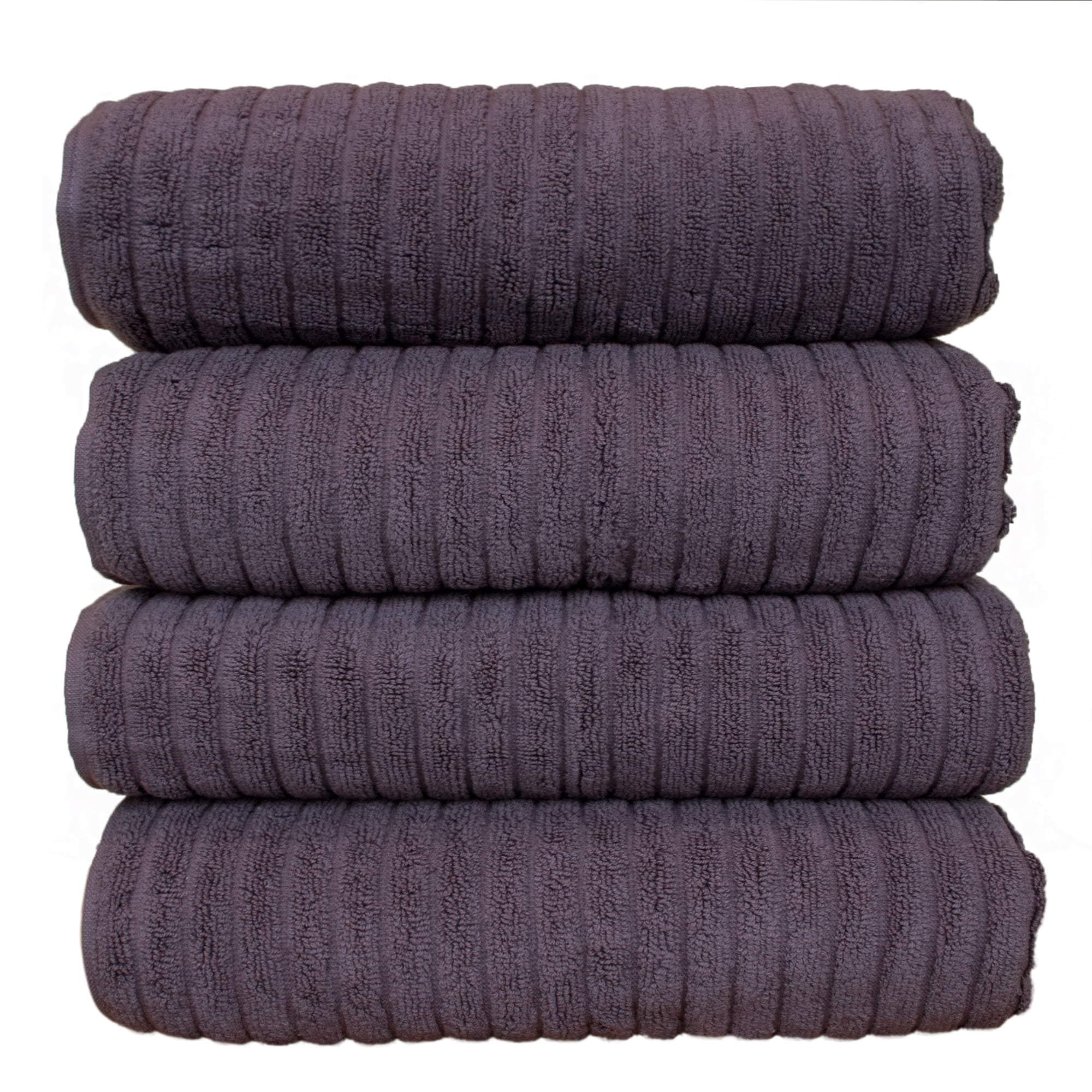 Luxury Hotel & Spa Towel Turkish Cotton Bath Towels Plum Stripe