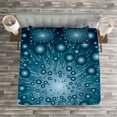 thumbnail image 3 of Ambesonne Blue Quilted Bedspread Set 3 Pcs, Futuristic Galaxy Energy, Queen Size, Petrol Blue, 3 of 3