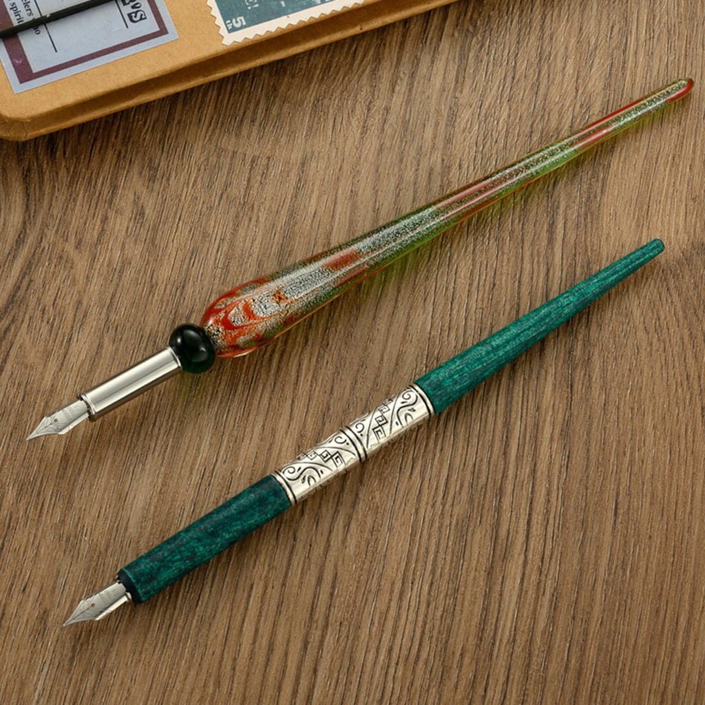 Gothic Quill Pen Gothic Ink Pen 2 Straight Pen Rod 5 Ink Bottle 10 Pen Tips