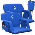 thumbnail image 1 of Comfortable Reclining Stadium Seat,Folding Bleacher Chair with Back Support, Padded Cushion, Armrests, Anti-Slip Mat, 6 Adjustable Angles, Large Pockets, Dual Cup Holders, Lightweight and Portable, 1 of 7
