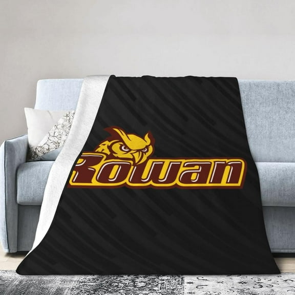 Rowan University Fleece Blanket, Very Soft Microfiber Flannel Blanket for Couch Warm and Cozy for All Seasons, Black