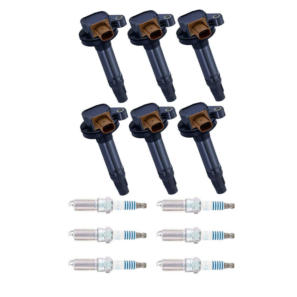 Set of 6 ISA Ignition Coils and 6 Motorcraft Spark Plugs Compatible