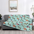 thumbnail image 2 of Yiaed Christmas Dachshund Print Blanket Throw Blanket Soft Cozy Flannel Blanket for Home Bed Sofa Couch Chair-50"x40", 2 of 6