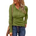 thumbnail image 4 of Women's Green Crochet Lace Hem Sleeve Button Top, 4 of 12