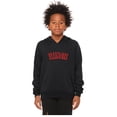 thumbnail image 2 of Daxton Youth Unisex Pullover Cities States Hoodie Mid-Weight Fleece Sweater - Illinois Black Red, M, 2 of 3