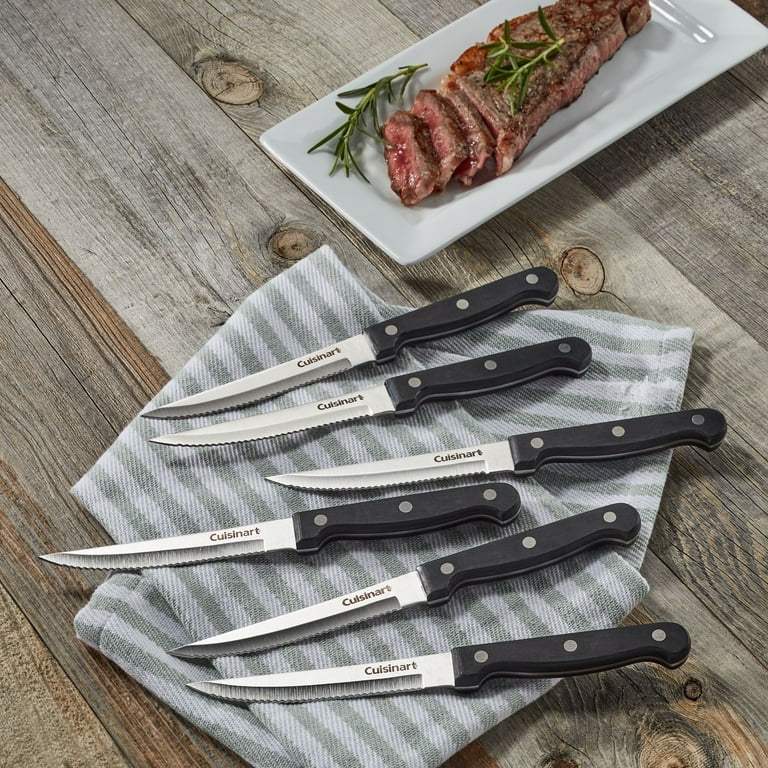 Cuisinart 4 Piece Triple Rivet Steak Knife Set - Black