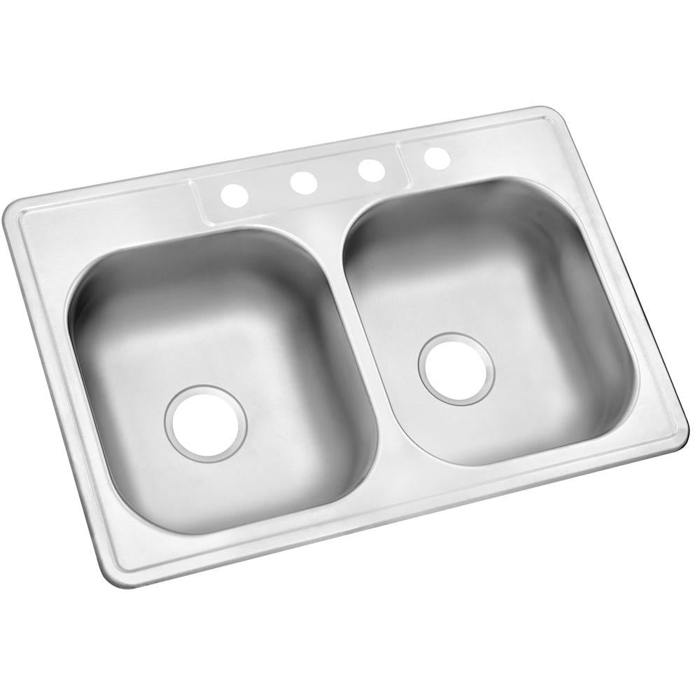 Glacier Bay Hddb332274 Drop In Stainless Steel 33 In 4 Hole Kitchen Sink