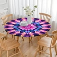 thumbnail image 3 of Colorful Tie Dye Mandala Pattern Round Fitted Tablecloth with Elastic Edge,Dining Table Cover Waterproof,Outdoor Round Tablecloth for Camping,Dining,Indoor and Outdoor, 3 of 7