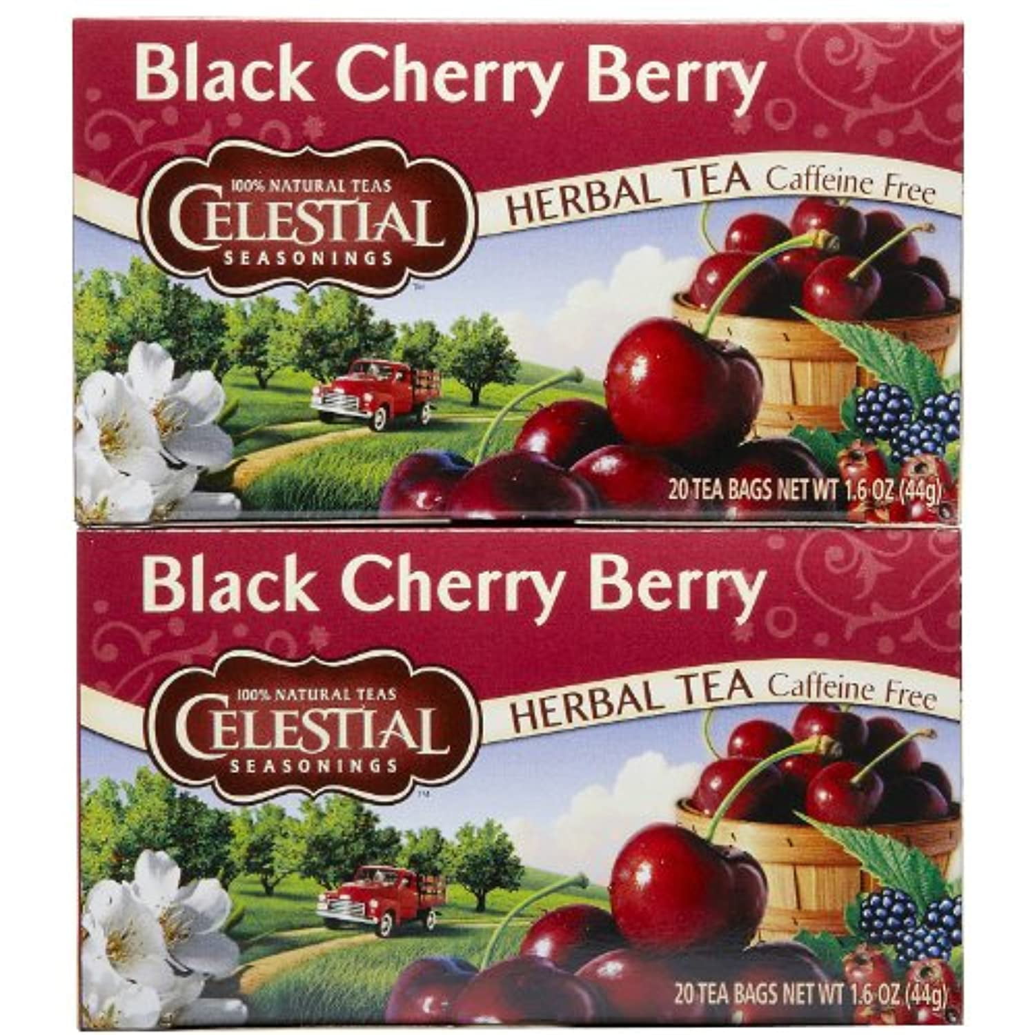 Celestial Seasonings Black Cherry Berry Tea Bags, 20 Count (Pack Of 2