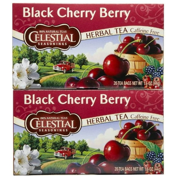 Celestial Seasonings Black Cherry Berry Tea Bags, 20 Count (Pack Of 2)