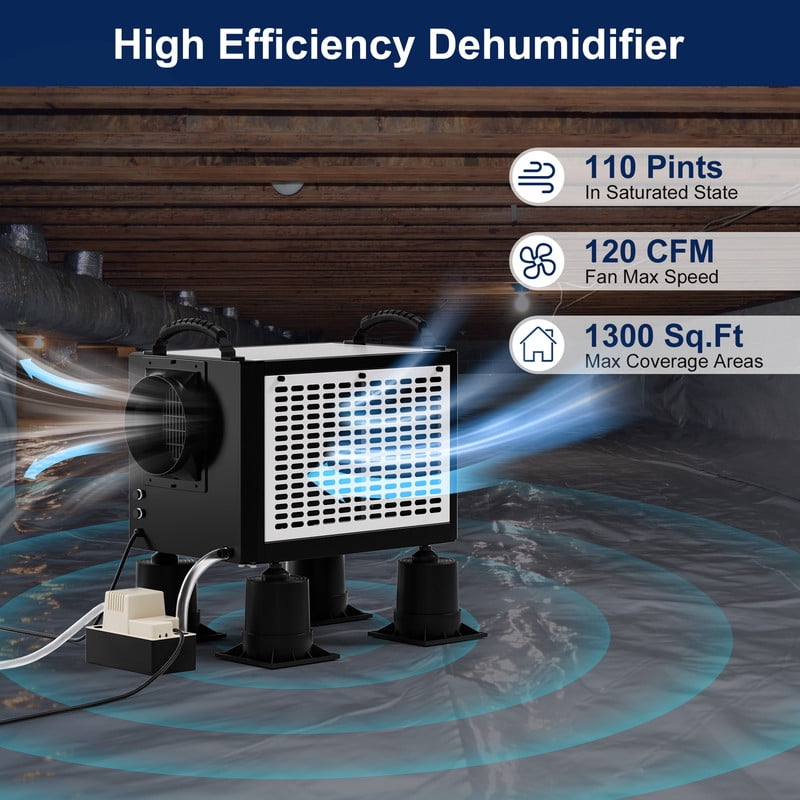125 pt. 7,000 sq. ft. Bucketless Commercial Dehumidifier in White with Auto Defrost