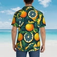 thumbnail image 6 of Balery Fresh Orange Print Men's Hawaiian Shirts Short Sleeve Beach Shirt Relaxed Fit Vacation Button Down Shirts-Medium, 6 of 9