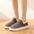 thumbnail image 4 of longantii Fluffy Slipper Booties Women Men,Plush Fuzzy Slippers Warm Fuzzy Comfy House Anti-Slip Thick Sole Winter Slipper(Coffee), 4 of 6