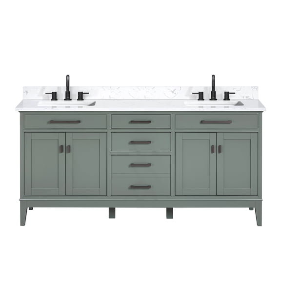Avanity MADISON-VS73-SG-E Madison 72" Free Standing Double Basin Vanity Set - Smoke Green