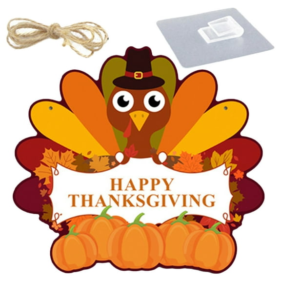 FUTUREORYY 1Set Thanksgiving Decor Turkey Shaped Door Hanger for Outdoor Hanging Ornaments 7.9x7.1in