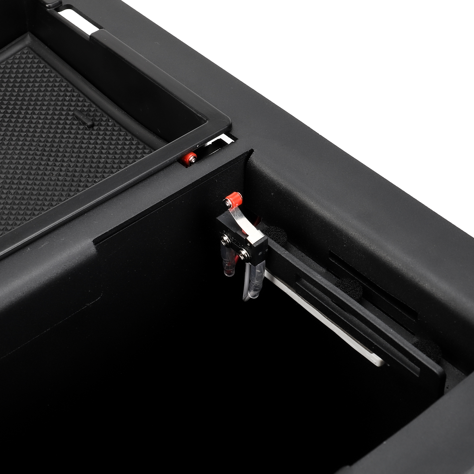 3mirrors Center Console Safe Gun Safe Box with LED Light and Coin Tray Mat Compatible with Toyota Tundra 2014-2021