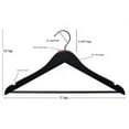thumbnail image 5 of NAHANCO #20817WB 17" Black Rubberized Non-Slip Wooden Suit Hangers with Bar (Pack of 100), 5 of 5