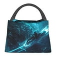 thumbnail image 3 of Horeoi Futuristic Jet Ski Adventure Pattern Portable Insulation Bag for Work Picnic Travel with Zipper and Handle Foldable Thermal Lunch Tote, 3 of 4