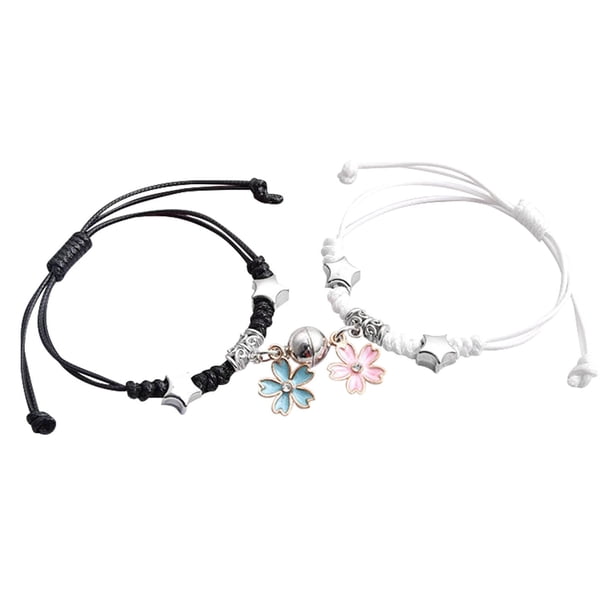 Juego de pulseras magnéticas para parejas, de aleación ajustable | Pulseras de atracción a juego para él y para ella | Regalo de cumpleaños, aniversario y San Valentín para parejas y familias
