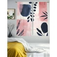 thumbnail image 2 of Pink Abstract Art Sheer Curtains for Living Room Bedroom Modern Geometric Navy Blue Art Sheer Curtains 72 Inch Long 2 Panels Set Light Filtering Curtain Window Treatments Drapes for Dining Room, 2 of 6
