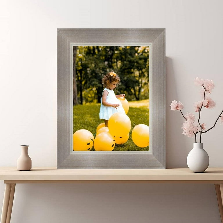 Brushed Metal Silver Picture Frame Industrial Framing - Walmart.com