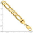 thumbnail image 3 of 14k Yellow Gold Bracelet Men's Figaro 8.75 mm 9 in Concave Open with Lobster Clasp Chain, 3 of 3