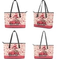 thumbnail image 3 of TSOVTHRID Heart Balloon Truck Print Purse for Women Pu Leather Shoulder Purse Pink Top Handle Tote Satchels with Wallet Large Handbag Wallet Set for Valentine's Day Shopping Walking, 3 of 7