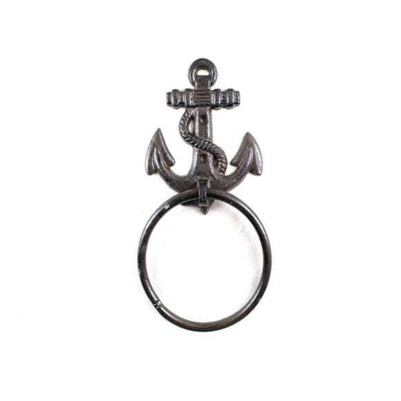 Cast Iron Anchor Towel Holder 8.5 Inch - Anchor Decoration - Metal Wall Art