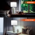 thumbnail image 5 of Touch Control Table Lamps Set of 2, Modern Silver Mirror Bedside Lamp with 2 USB Ports, 3-Way Dimmable Real Marble Gold Nightstand Lamp for Living Room, Bedroom Home Office Hotel Bar, 5 of 7