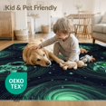 thumbnail image 4 of ODIKA 6'x9' Washable Area Rug Non-Slip, Chair-Friendly, Anime Symmetrical Cosmic Traveler Otherworldly Being Graphic for Dining Room, Under Table, Office Décor, 4 of 7