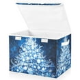 thumbnail image 2 of Blue Christmas Tree Foldable Storage Bin with Lid and Handle Collapsible Storage Box 16.5 x 12.6 x 11.8 inches, 2 of 7