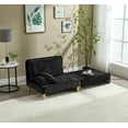 thumbnail image 2 of MOONMISS Chenille Upholstered 3-in-1 Convertible Sleeper Foldable Sofa Bed Recliner Chair with 3 Pillows-Black, 2 of 6