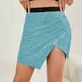 thumbnail image 6 of Mgmyaa Women's Asymmetrical Skirts Solid Color Sequin Irregular Hem Short Skirt Pencil Sheath Skirt, 6 of 6
