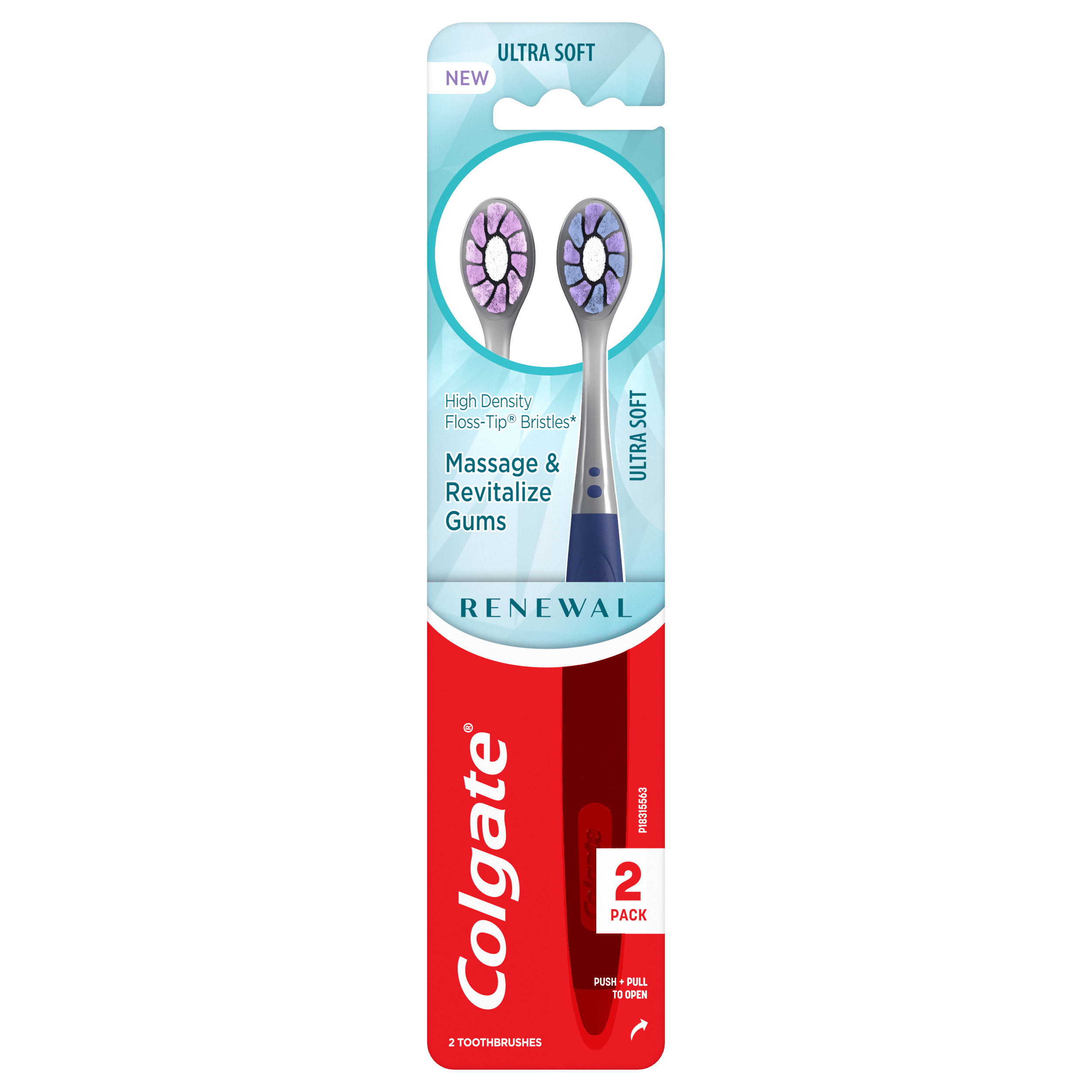 Colgate Renewal Floss Tip Manual Soft Toothbrush, 4 Pack