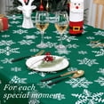 thumbnail image 5 of GlowSol Christmas Tablecloth Rectangle 60"x84" Outdoor Dining Table Cover Snowflake Christmas Table Decorations Indoor Kitchen Dining Room Banquet Party, Green, 5 of 7